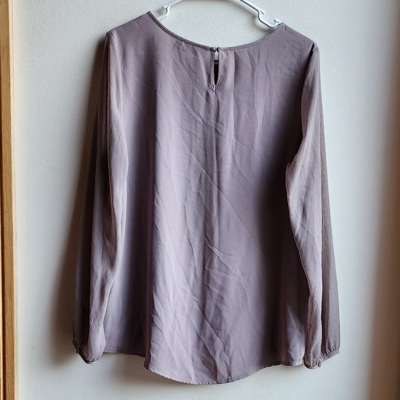 Apt. 9 Taupe Semi-Sheer Blouse Size Large - Picture 13 of 14
